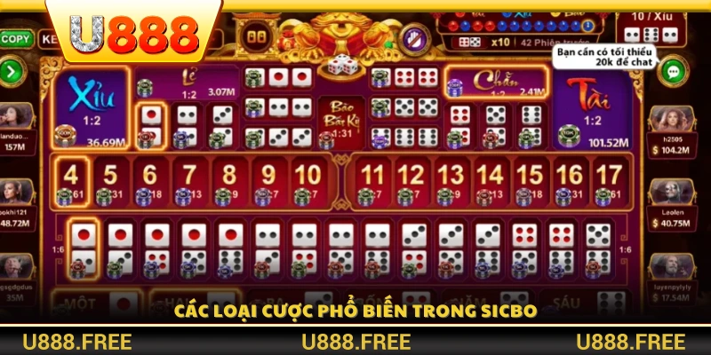 Người chơi có thể lựa chọn nhiều hình thức cược